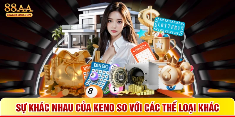 Sự khác nhau của keno so với các thể loại khác